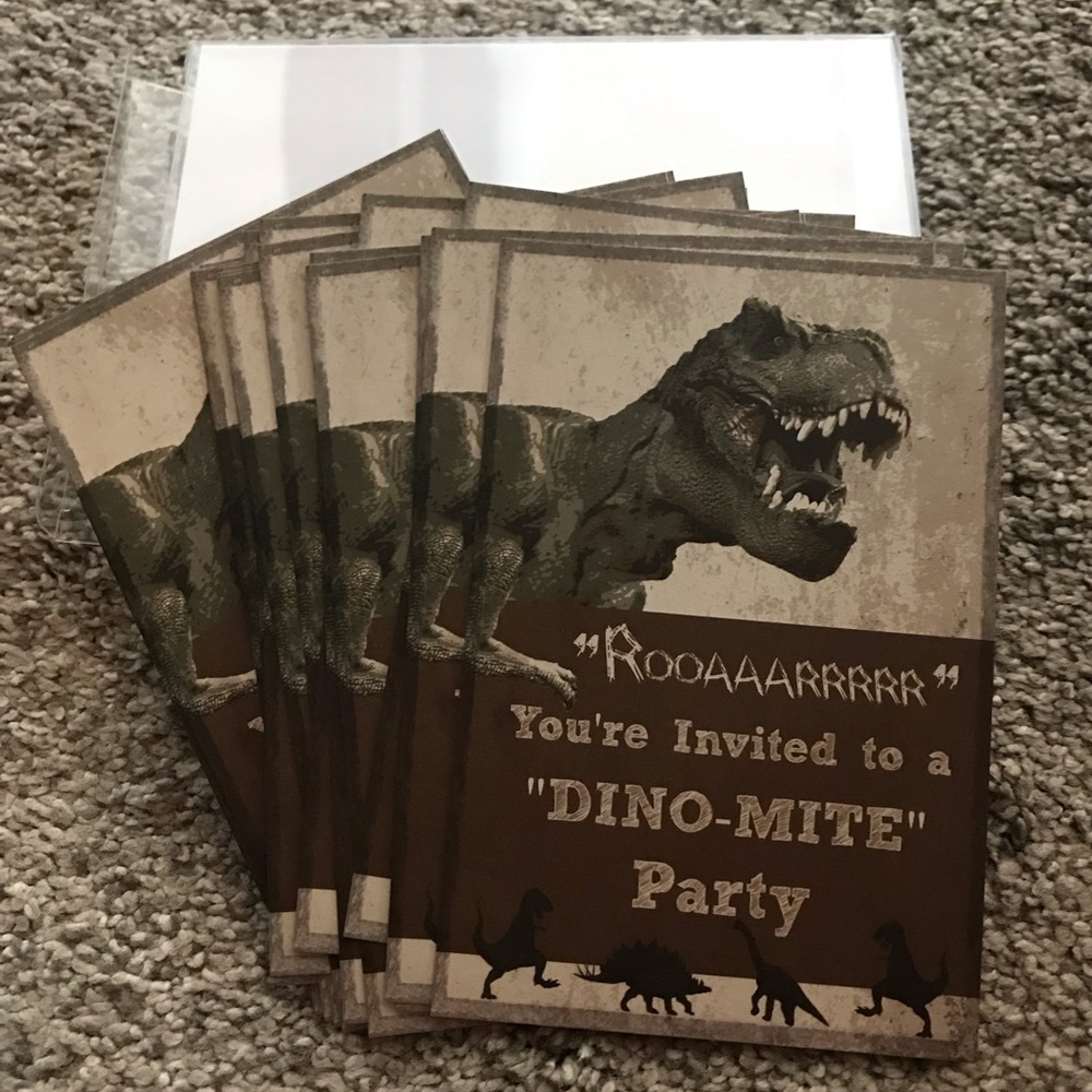 Dinosaur birthday invites